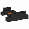 vidaXL Ensemble de canap&eacute; de jardin 6 pc Noir polyrotin