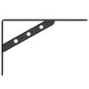 vidaXL Supports d'&eacute;tag&egrave;res 4 pcs 23,5x2,5x15,5cm noir acier inoxydable