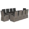 vidaXL Ensemble &agrave; manger de jardin 11pcs avec coussins gris poly rotin
