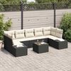 vidaXL Ensemble de canapé de jardin 8 pcs Noir Poly rotin