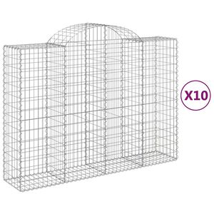 vidaXL Paniers &agrave; gabions arqu&eacute;s 10 pcs 200x50x140/160 cm Fer galvanis&eacute;