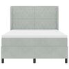 vidaXL Lit &agrave; ressorts avec matelas Gris clair 140 x 200 cm Velours