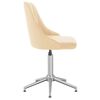 vidaXL Chaises pivotantes &agrave; manger lot de 6 cr&egrave;me velours