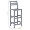 vidaXL Ensemble de bar d'ext&eacute;rieur 3 pcs Gris Bois d'acacia massif