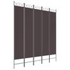 vidaXL Cloison de s&eacute;paration 5 panneaux Marron 200x220 cm Tissu