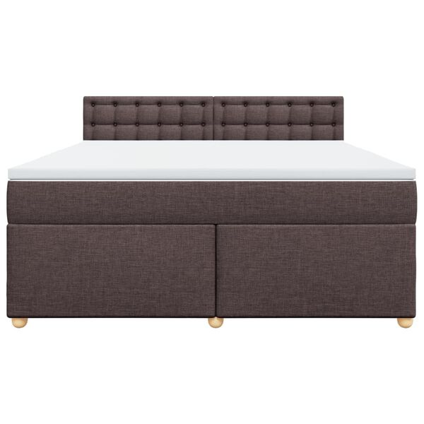 vidaXL Sommier &agrave; lattes de lit avec matelas Marron fonc&eacute; 180x200 cm