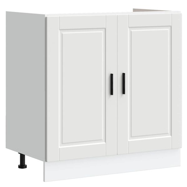 vidaXL Meuble sous &eacute;vier Porto 2 pcs Blanc Bois d'ing&eacute;nierie