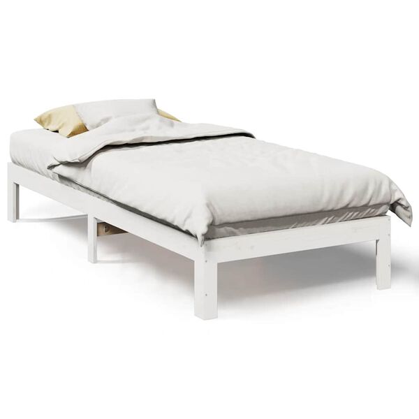 vidaXL Cadre de lit sans matelas blanc 80x200 cm bois massif de pin