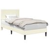 vidaXL Cadre de lit Cr&egrave;me 80 x 200 cm Tissu en velours c&ocirc;tel&eacute;