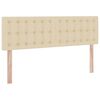 vidaXL Lit avec rangement et LED avec matelas Cr&egrave;me 140 x 190 cm tissu