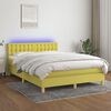 vidaXL Sommier &agrave; lattes de lit avec matelas LED Vert 140x190 cm Tissu