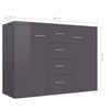 vidaXL Buffet Gris brillant 88x30x65 cm Bois d&rsquo;ing&eacute;nierie