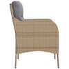 vidaXL Chaises de jardin avec coussins lot de 2 m&eacute;lange beige rotin