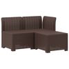 vidaXL Canap&eacute; de Jardin 3 Places Aspect Rattan PP Marron