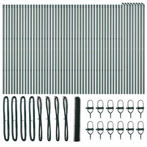 vidaXL Fixation au sol hexagonale 100 x 1 m Acier recouvert de PVC