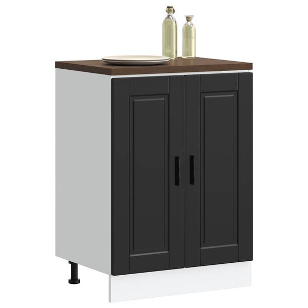 vidaXL Armoire de cuisine Porto noir bois d'ing&eacute;nierie