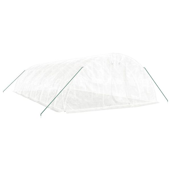 vidaXL Serre avec cadre en acier blanc 50 m&sup2; 10x5x2,3 m