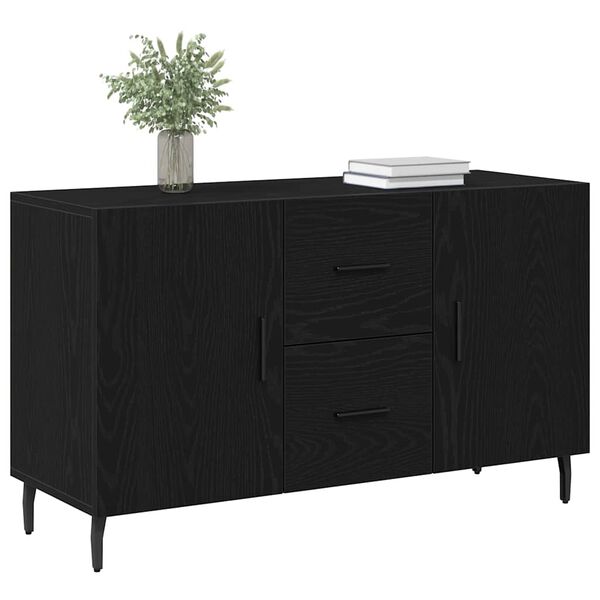 vidaXL Buffet Ch&ecirc;ne noir 100 x 36 x 60 cm Bois d'ing&eacute;nierie