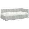vidaXL Cadre de lit d'angle avec matelas 2 pcs Gris clair Velours