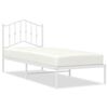 vidaXL Cadre de lit m&eacute;tal sans matelas avec t&ecirc;te de lit blanc 80x200cm