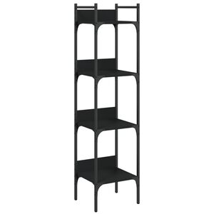 vidaXL Biblioth&egrave;que &agrave; 4 niveaux noir 35x30x138,5 cm bois d'ing&eacute;nierie
