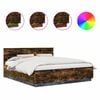 vidaXL Cadre de lit Ch&ecirc;ne fum&eacute; 200 x 200 cm Bois d'ing&eacute;nierie