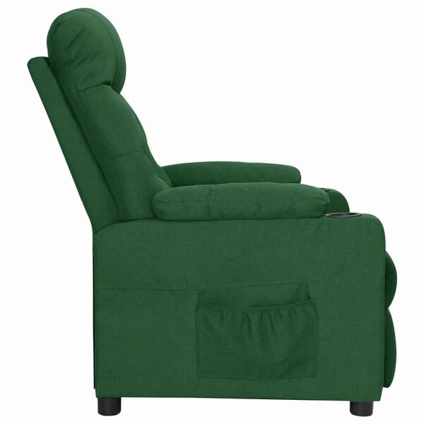 vidaXL Fauteuil inclinable Vert fonc&eacute; Tissu