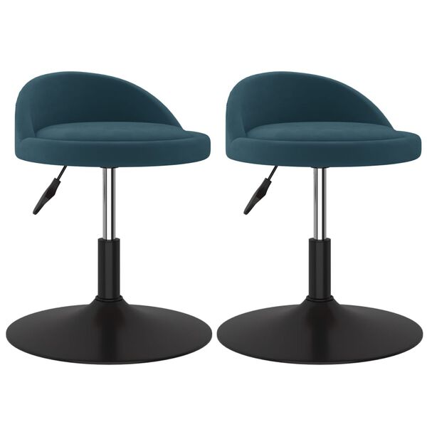 vidaXL Chaises pivotantes &agrave; manger lot de 2 Bleu Velours