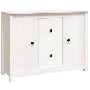 vidaXL Buffet Blanc 100x35x74 cm Bois massif de pin