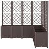 vidaXL Jardini&egrave;re avec treillis marron 160x160x140 cm PP