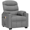 vidaXL Fauteuil de massage inclinable Gris clair Tissu