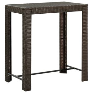 vidaXL Table de bar de jardin Marron 100x60,5x110,5 cm R&eacute;sine tress&eacute;e