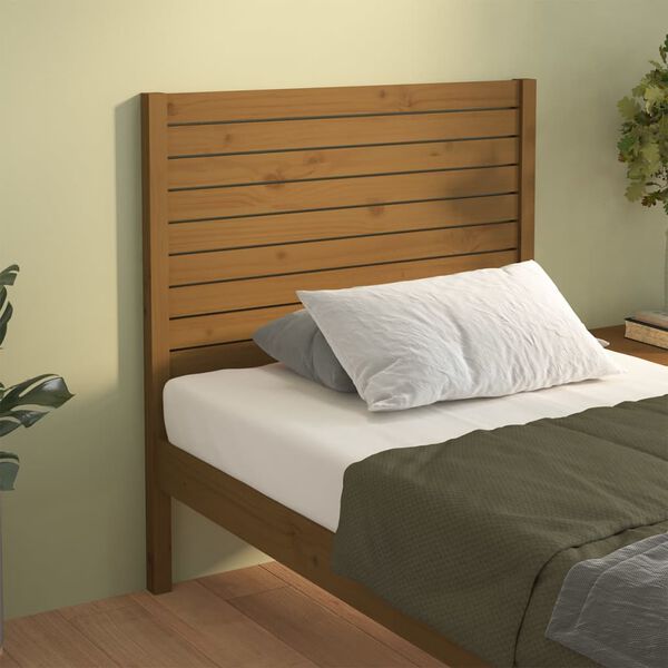 vidaXL T&ecirc;te de lit Marron miel 106x4x100 cm Bois massif de pin