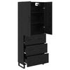 vidaXL Haut Armoire avec tiroir 2 pcs Ch&ecirc;ne noir 69,5 x 34 x 180 cm