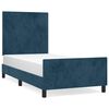 vidaXL Cadre de lit sans matelas bleu fonc&eacute; 90x190 cm velours