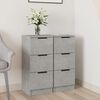 vidaXL Buffets 2 pcs Gris b&eacute;ton 30x30x70 cm Bois d'ing&eacute;nierie