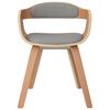 vidaXL Chaises &agrave; manger lot de 6 taupe bois courb&eacute; et tissu
