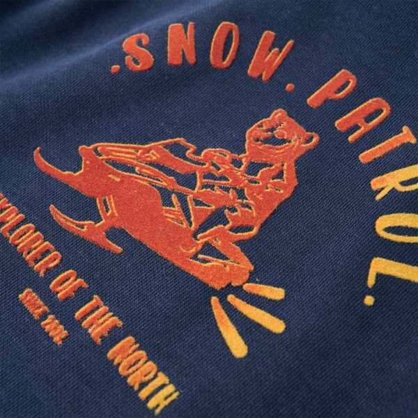 Sweatshirt &agrave; capuche pour enfants m&eacute;lange bleu marine et orange 116