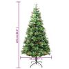 vidaXL Sapin de No&euml;l pr&eacute;-&eacute;clair&eacute; et pommes de pin vert 225cm PVC et PE
