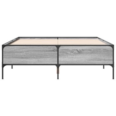 vidaXL Cadre de lit sans matelas sonoma gris 160x200 cm