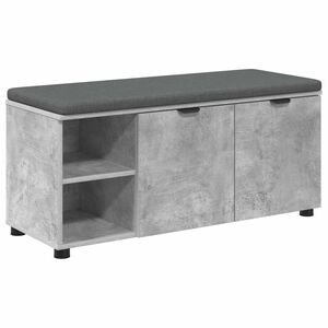 vidaXL Banc d'entr&eacute;e avec coussin Gris B&eacute;ton 100 x 38 x 46 cm