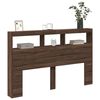 vidaXL Armoire t&ecirc;te de lit avec LED ch&ecirc;ne marron 160x17x102 cm