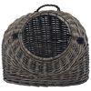 vidaXL Cage de transport pour chats Gris 60x45x45 cm Saule naturel