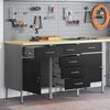 vidaXL Placard de travail avec roue 3 pcs Noir et gris 75 x 45 x 85 cm