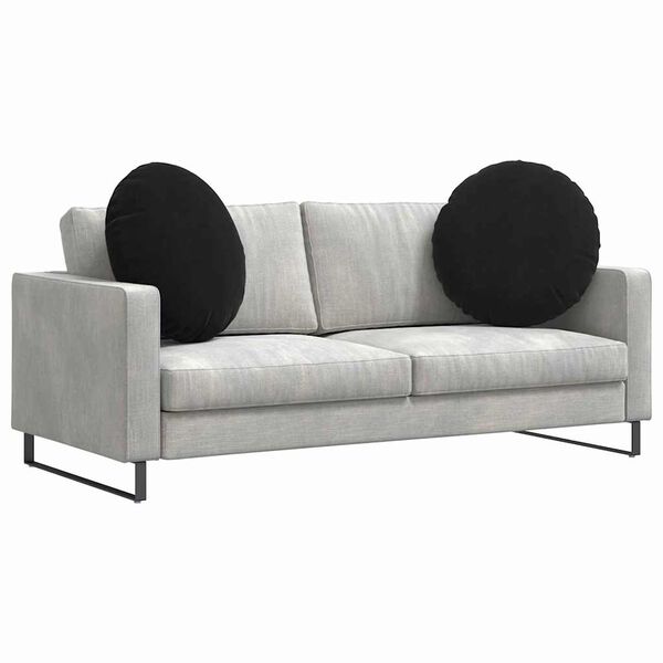 vidaXL Coussins de si&egrave;ge 2 pcs Noir &Oslash; 80 x 29 cm Velours