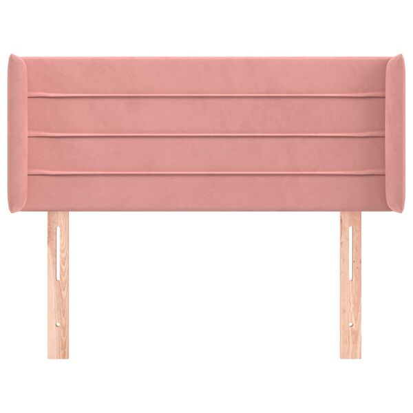 vidaXL T&ecirc;te de lit avec oreilles Rose 93x16x78/88 cm Velours