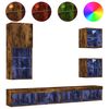 vidaXL Unit&eacute;s murales TV avec LED 5 pcs ch&ecirc;ne fum&eacute; bois d'ing&eacute;nierie
