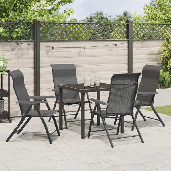 vidaXL Ensemble de salle à manger pour jardin 5 pcs Gris