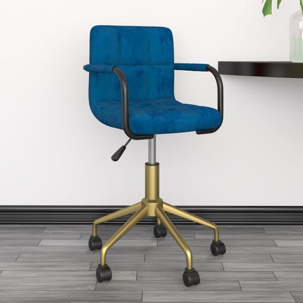 vidaXL Chaises pivotantes &agrave; manger lot de 4 bleu velours