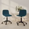 vidaXL Chaises pivotantes &agrave; manger lot de 2 Bleu Velours